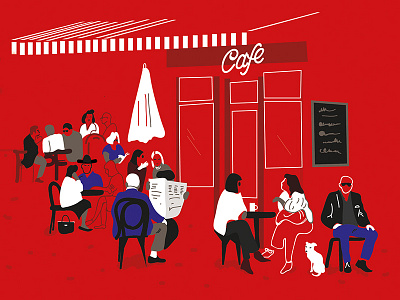 Cafe cafe hamburg illustration