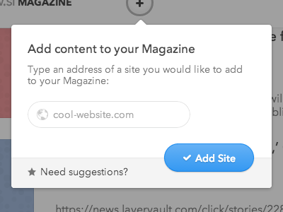 Add content popover