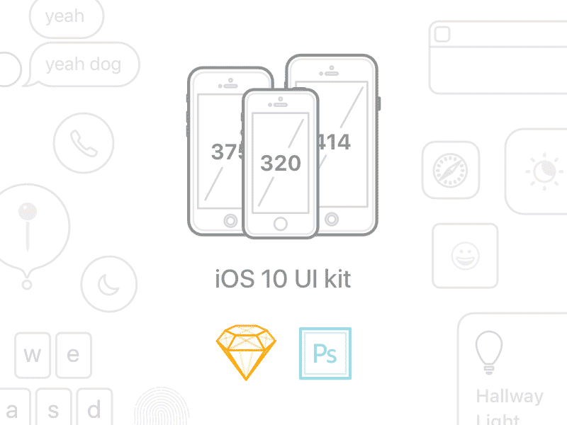 iOS 10 Complete UI (Sketch + PSD for iPhone 5, 6 and 6 Plus) 3d touch 9 freebie gui ios iphone 5 iphone 6 lock screen notification psd sketch ui