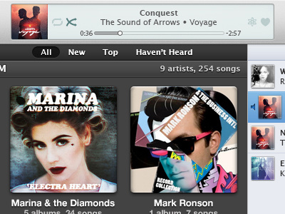 iTunes Redesign (+PSD) app concept freebie interface itunes mac music player psd redesign ui