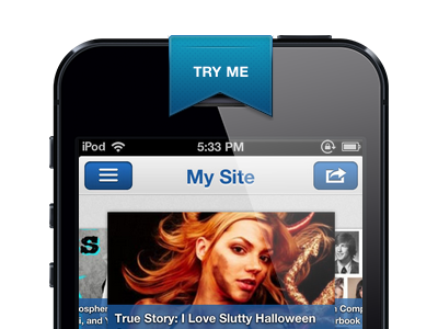 Try Me Ribbon (Animated) animation call to action css iphone ribbon signup try me ux wizard