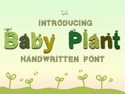 Baby Plant Font branding design fonts illustration typography vector