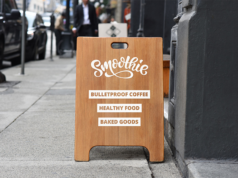Wood A-Frame Sign Mockup by Clevery on Dribbble