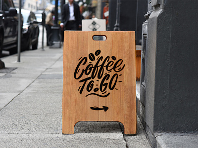 Wood A-Frame Sign Mockup advertising aframe board branding clevery coffee coffeetogo creative design identity lettering mockup modern outdoor resto sign signboard streetfood template woodsign