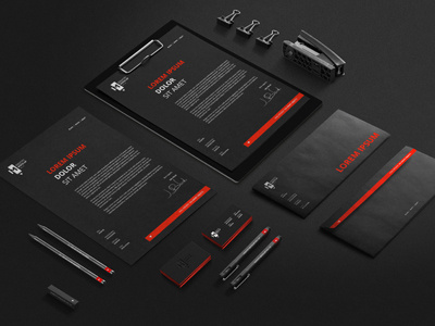 Identity Mock-up Vol 1.0 black branding identity logo logotype mock up mockup stationery