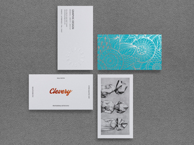 Photorealistic Business Card Mockup // White / Emboss