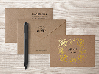 Photorealistic Invitation & Greeting Card Mockup/ Kraft Edition