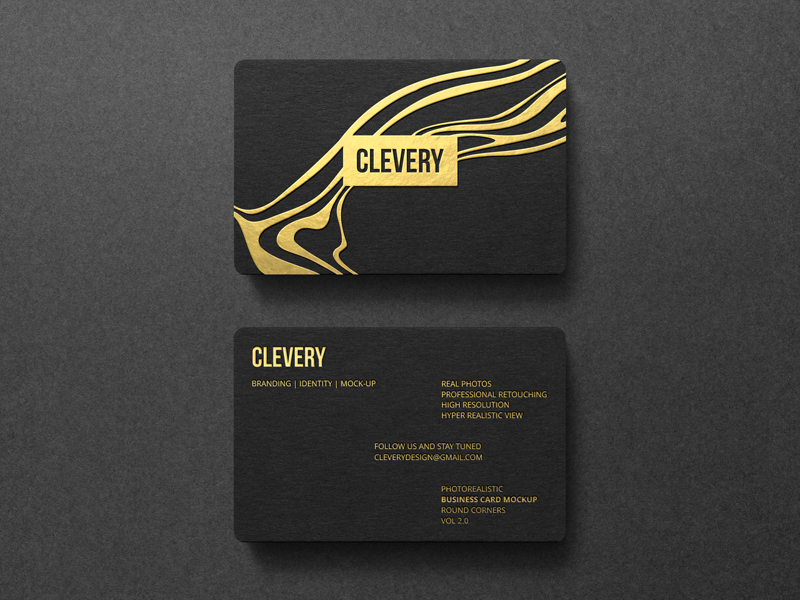 Download Photorealistic Business Card Mockup Round Corners Vol 2 0 By Clevery On Dribbble