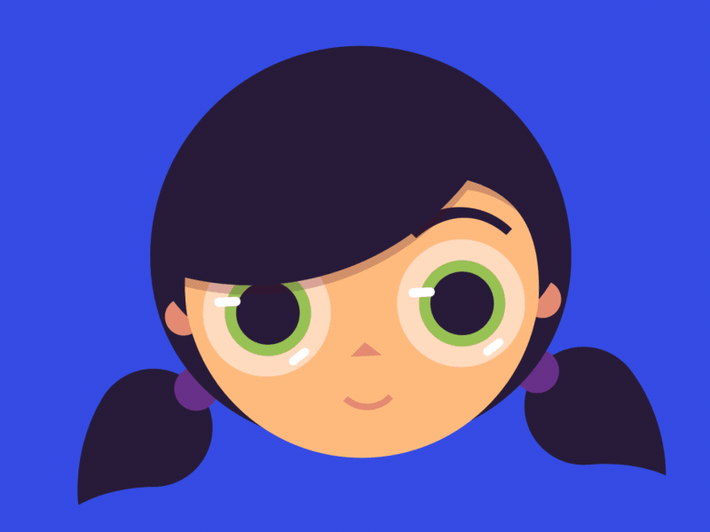 Faces of girls 2d animation cartoon character girl illustration minimalism motiongraphics
