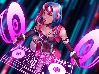 Cyberpunk DJ character design comic comic book cover art cyberpunk design graphic novel illustration