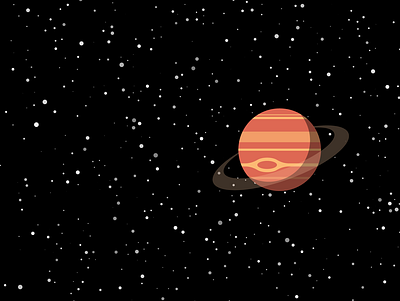 Planet and stars flat geometric illustration