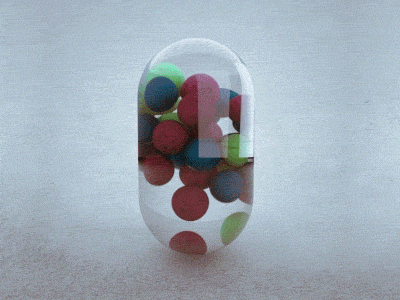Glass Pill 3d c4d cinema4d glass particles