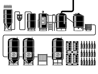 Brewing Process beer brewing illustration vector