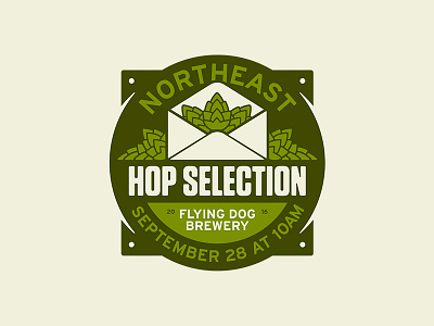 Hops Selection badge beer dog flying hops illustration vector