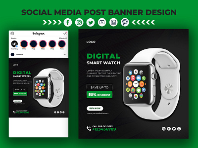 Social Media Post Banner Design | Watch | Product | Fashion|