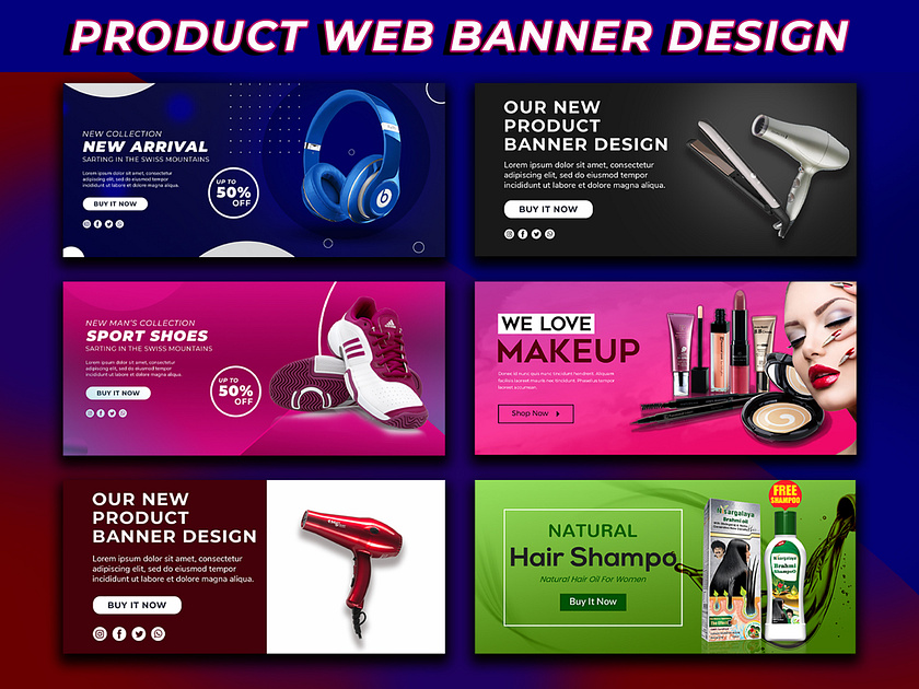 E-COMMERCE PRODUCT BANNER DESIGN FOR WEBSITE by Gfx_Sabina on Dribbble