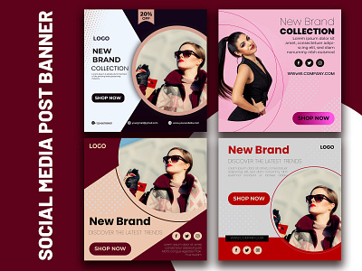 Social media post template design