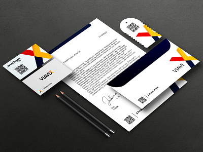 VIAVIX STATIONARY branding design logo logo design minimal stationery design