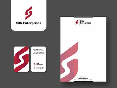 Silk Enterprises Stationery Design branding business card creative design design envelop design graphic design letterhead logo logo design minimal stationery design visiting card