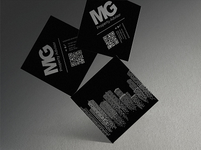 MG Property Advisor Business Card Square branding business card creative design design graphic design logo logo design minimal stationery design visiting card design