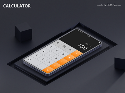 Calculator Screen 100daysofdesign aesthetic app calculator color dailyui design illustration mockup ui