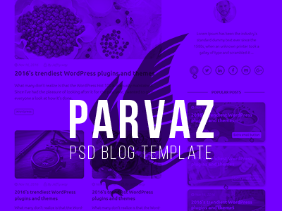 Parvaz - Personal Blog Template blog grid personal psd simple ui ui design user interface web design webdesign