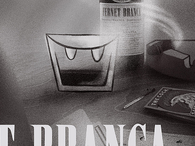 Branca branca cigar design drink illustration poster smoke the cock