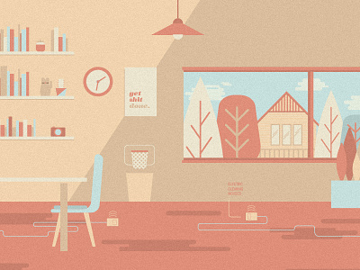 Co Working Office Space Illustration