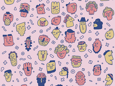 Faces Pattern character icon illustration pattern smile
