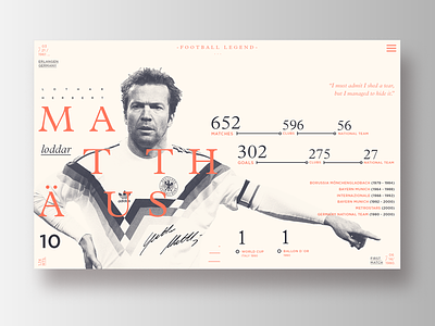 Football Legends _ Matthäus data football germany infographic layout matthaus soccer ui ux visual data web