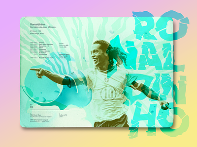 Football Legends _ Ronaldinho brazil datavisual football infographic layout lettering ronaldinho soccer sport