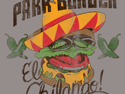 El Chilango apparel burgers design illustration local park burger restaurant