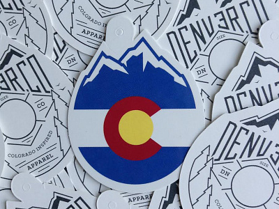 DENV3R.CO Hang Tags apparel co flag colorado custom hang tags inspired mountains stickers streetwear t shirts