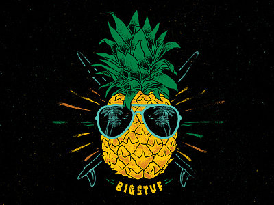 Pineapple Paradise apparel bigstuf custom design illustration pineapple summer summer camp t shirt texture