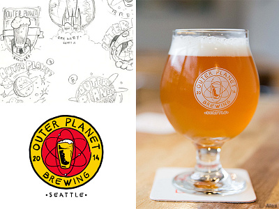 Outer Planet Brewing brewing custom design design firm logo process seattle