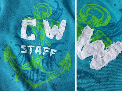 CW Staff anchor apparel appliqué custom design hoodie screen print