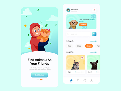 Pet Adoption App adoptionanimal animal design pet pet adoption app ui