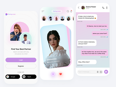 Dating ncan App aplication app chatting communication dating design friends illustration landingpage mobiledesign ui uiuxdesign