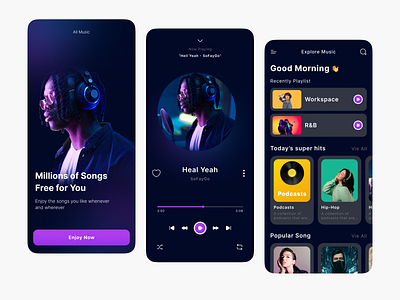 All Music aplication app branding design graphic design illustration logo mobiledesign music musicplayer ui uidesign uiuxdesign uxdesign