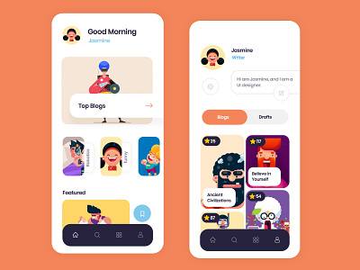 blog app ui design adobe adobexd amazing ui app design app ui awesome app blog blog app ui blog ui blogger design designing dribbble figma instagram ui app ui design uiux ux