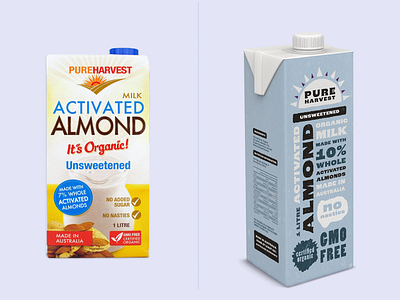 Pure Harvest Packaging Redesign branding branding and identity design food illustration milk packaging redesign redesign concept typogaphy