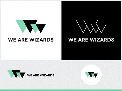 We Are Wizards Logo agency brand clean flat geometric identity logo minimal typography wizards