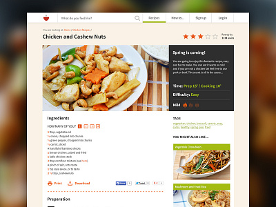 Chinese Recipes for All - Recipe page categories chinese clean food ingredient list photo rating recipe tags ui ux