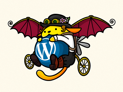 Steampunk Wapuu for WordCamp London 2016 brand character cms event illustration mascotte steampunk wapuu wordcamp wordpress