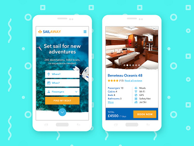 Boat renting website – Mobile version