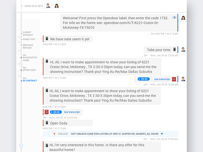 Customer Support view feed timeline