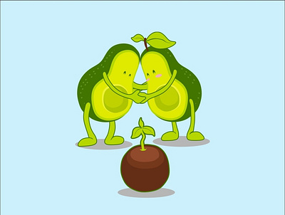 avocado lover avocado branding cartoon illustration design graphic design illustration logo vector