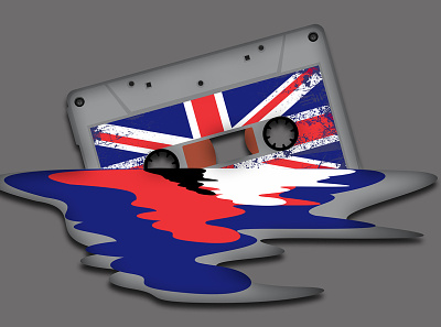 cassette britpop branding british cartoon illustration cassette design graphic design illustration logo vector