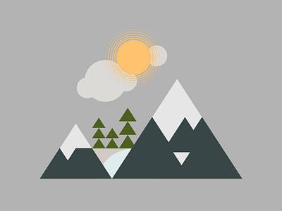 Snowy Mountain and Cloudy Sky brent schoepf disappointment mountain flat graphic illustration illustrator mountain shapes