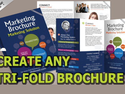 tri fold brochure cover branding graphic design logo